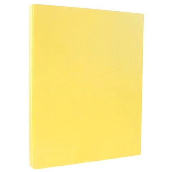 JAM Paper Vellum Bristol, 8 1/2 x 11, Canary Yellow, 110lb, 100 per Pack