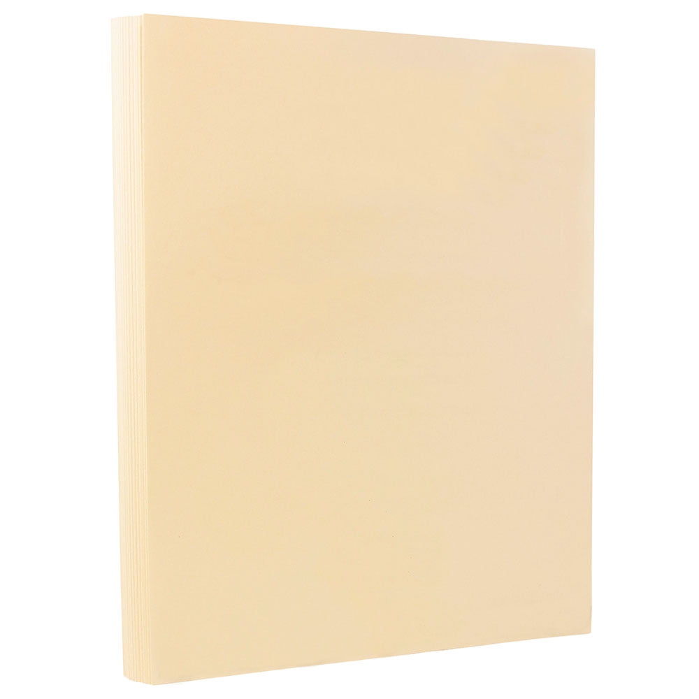 JAM Paper Vellum Bristol Cardstock, 8 1/2 x 11, 250 per Pack, 67lb Cream