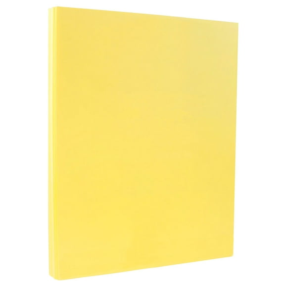 JAM Paper Vellum Bristol Cardstock, 8 1/2 x 11, 50 per Pack, 110lb Canary Yellow