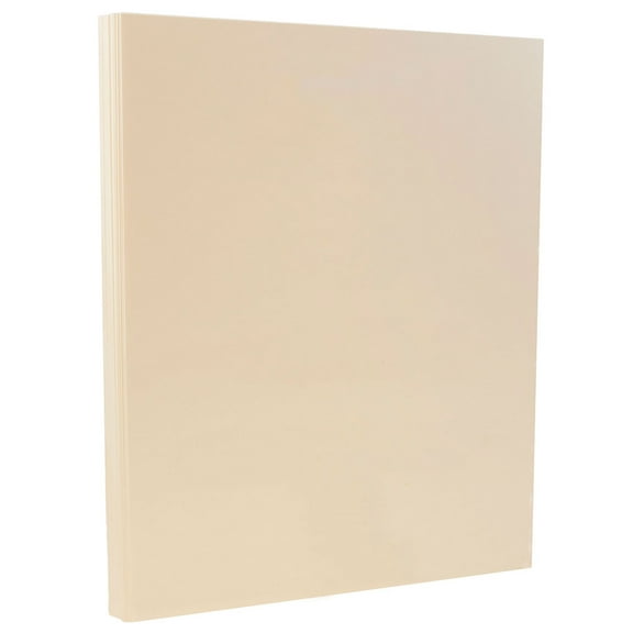 JAM Paper Vellum Bristol Cardstock, 8 1/2 x 11, 50 per Pack, 110lb Ivory