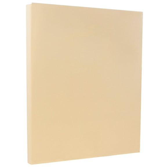 JAM Paper Vellum Bristol Cardstock, 8 1/2 x 11, 50 per Pack, 67lb Ivory