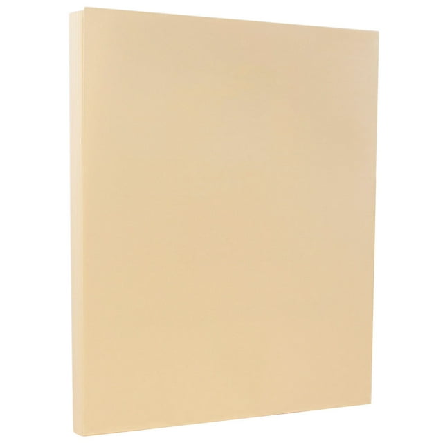 JAM Paper Vellum Bristol Cardstock, 8 1/2 x 11, 50 per Pack, 67lb Ivory