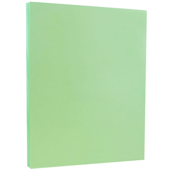 JAM Paper Vellum Bristol Cardstock, 8 1/2 x 11, 67lb Green, 50 per Pack