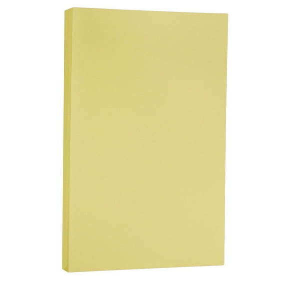 JAM Paper Vellum Bristol Legal Cardstock, 8 1/2 x 14, 150/Pack, 67lb Yellow
