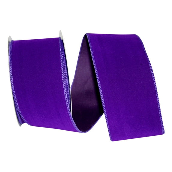 JAM Paper Velvet Christmas Purple Polyester Ribbon, 10yd x 2.5in, 1/Pack