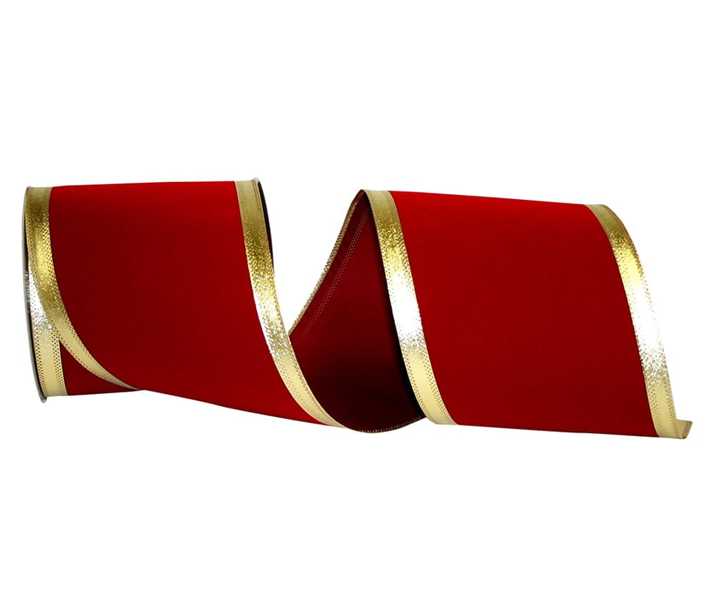 JAM Paper Velvet Christmas Scarlet Red Polyester Ribbon, 20yd x 6in, 1/Pack