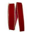 thumbnail image 1 of JAM Paper Velvet Ribbon, 1 1/2 Inches x 50 Yards, Burgundy & Gold, 1/Pack, 1 of 1