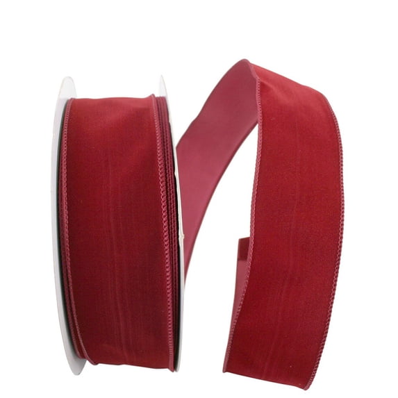 JAM Paper Velvet Ribbon, 2 1/2 Inches x 50 Yards, Burgundy, 1/Pack