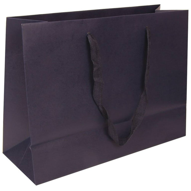 50ct White Paper Gift Bags + 100ct Navy Gift Tissue (Flexicore Packaging), Size: 8 inchx4 inchx10 inch, Blue