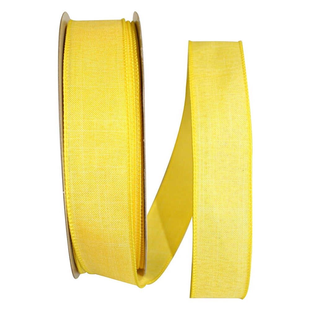 JAM Paper Yellow, Linen, 1.5 in x 50 yd, 1/Pack