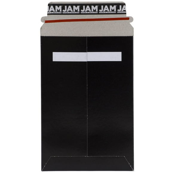 JAM Photo Mailer Envelopes, 6x9, Black, 6/Pack, Peel & Seal