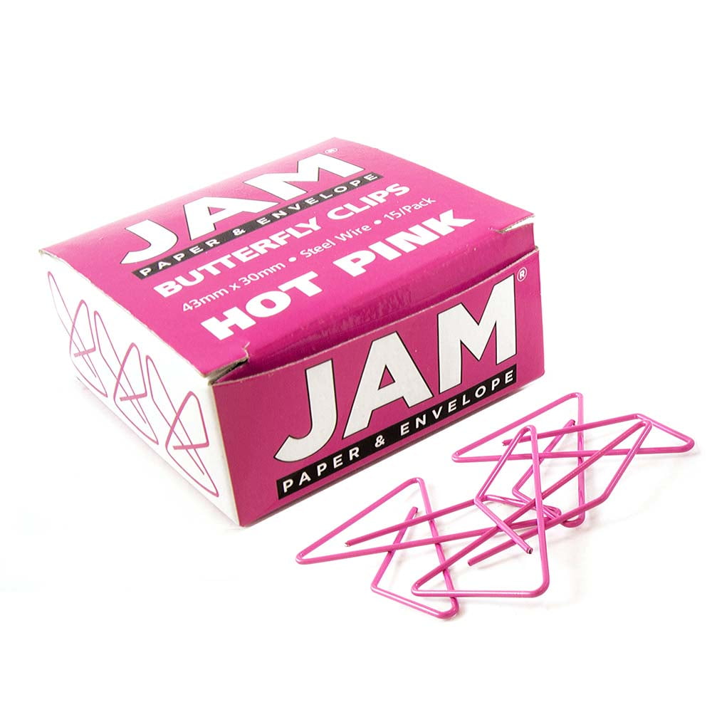 JAM Pink Butterfly Paper Clips, 1.5in, 15/Pack - Walmart.com