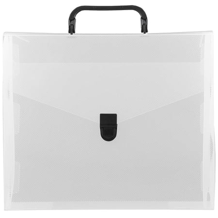 JAM Plastic Buckle Portfolio, 10x12x4, Clear, 1/Pack