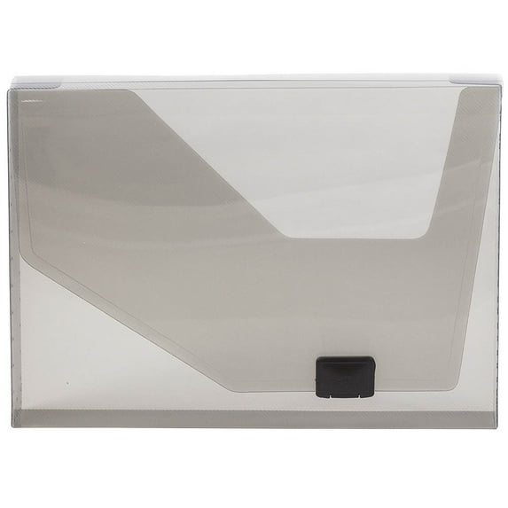 JAM Plastic Buckle Portfolio, 9.75x13.5x1.5, 1/Pack, Smoke Grey