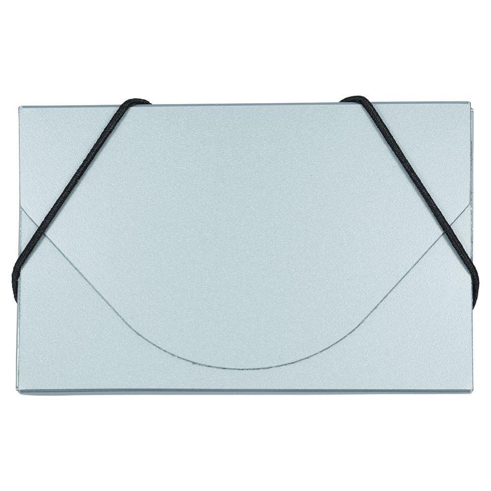 JAM Plastic Business Card Holder Case, 1/Pack, Silver Metallic