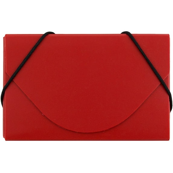 JAM Plastic Business Card Holder Case, Red, 1/Pack