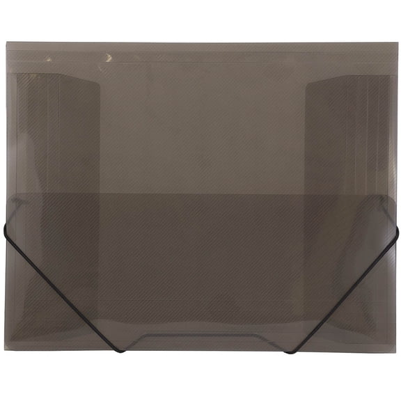 JAM Plastic Elastic Portfolio, 9.5x12.4, 1/Pack, Smoke Gray