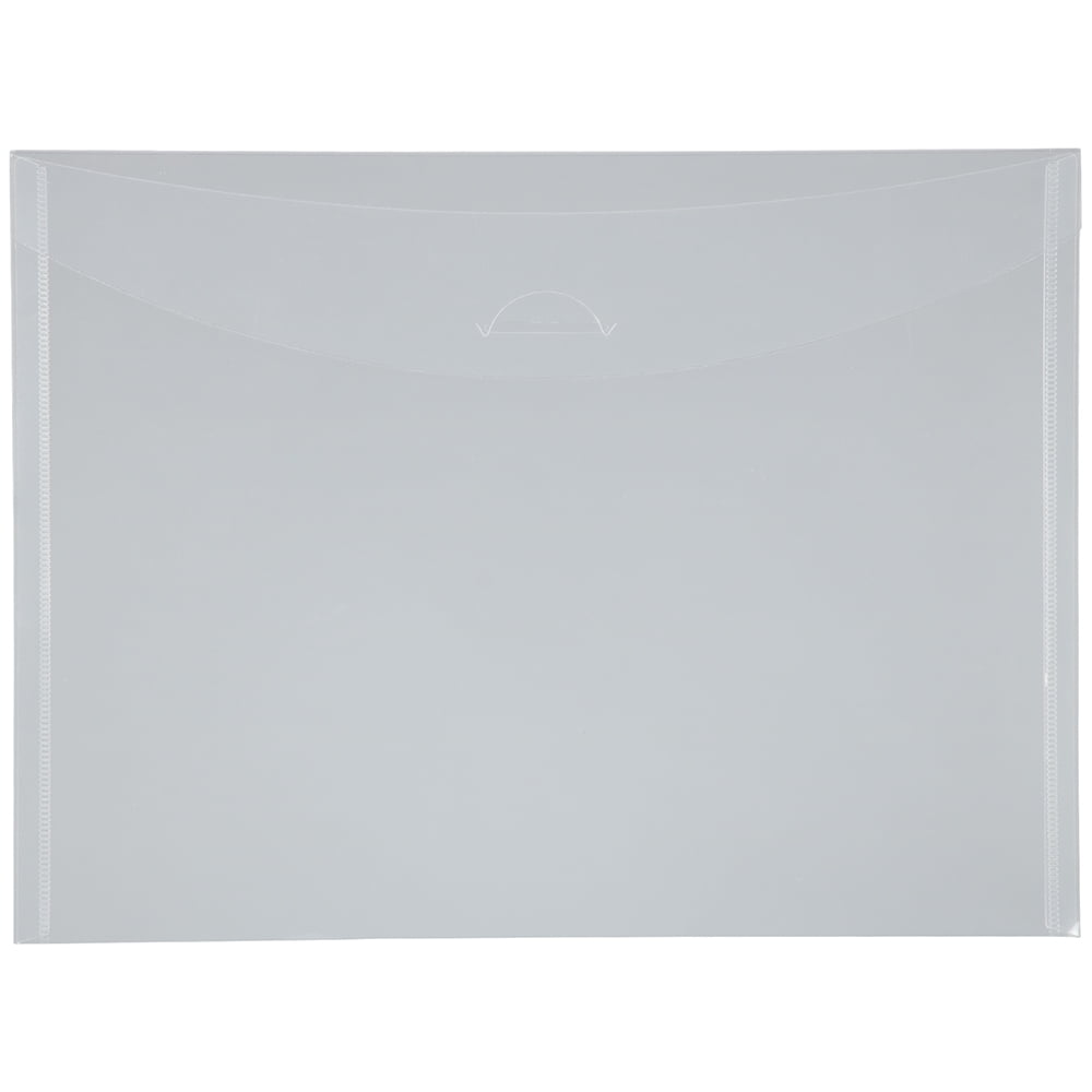 JAM Plastic Envelopes with Tuck Flap Closure, Letter Booklet, 8 7/8 x 12, Clear, 12/Pack