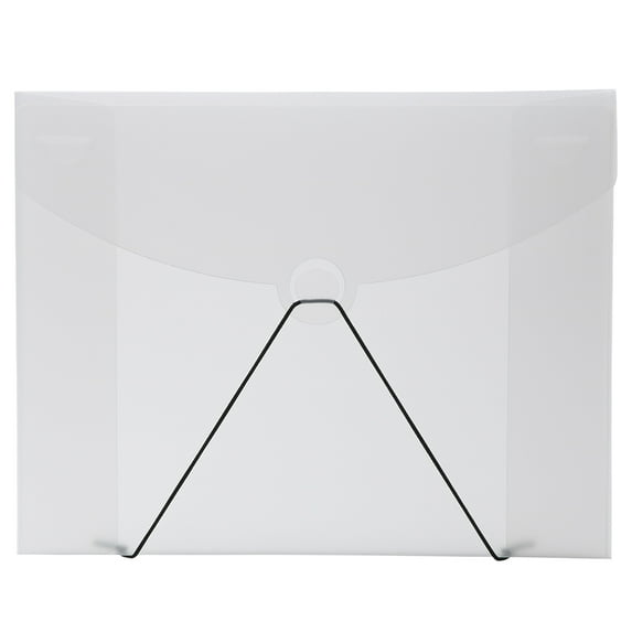JAM Plastic Hook Portfolio, Clear Frost, 1/Pack, Large, 9 1/2 x 12 x 1/4