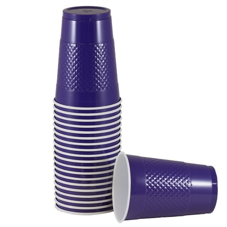 JAM Plastic Party Cups, 16 oz, Violet/Dark Purple, 20/Pack