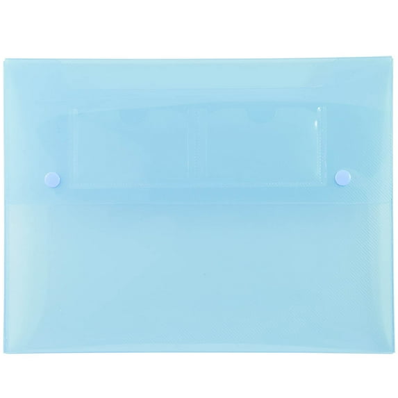 JAM Plastic Snap Portfolio, 9.5x12.5x.75, Blue, 1/Pack