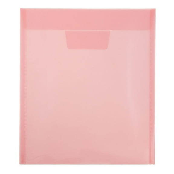 JAM Plastic Tuck Flap Envelopes, 9.9x11.8, 12/Pack, Red, Open End