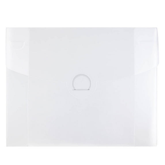 JAM Plastic Tuck Flap Portfolios, 8.5x6.5x.25, 24/Pack, Clear Frost
