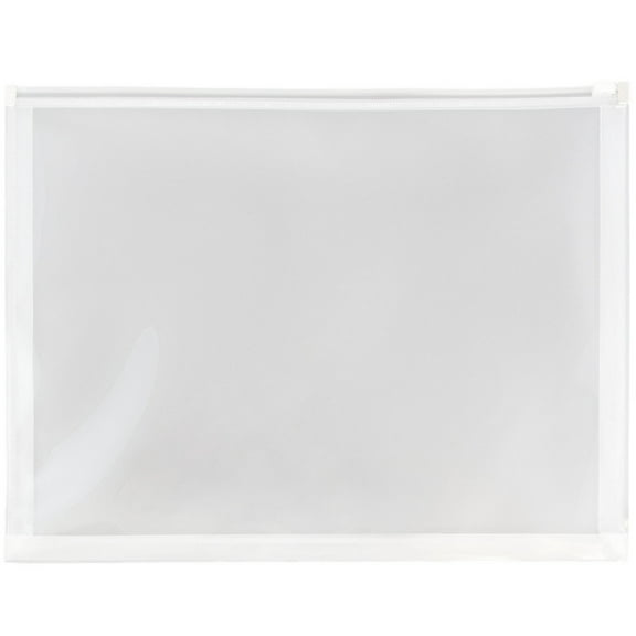 JAM Plastic Zip Envelopes, 9.75 x 13, Clear, 12/Pack