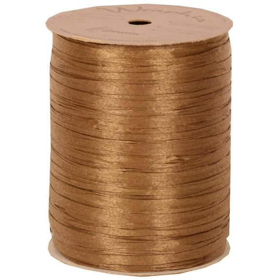 JAM Raffia Ribbon, 100 Yards, Brown Kraft, 1/Pack