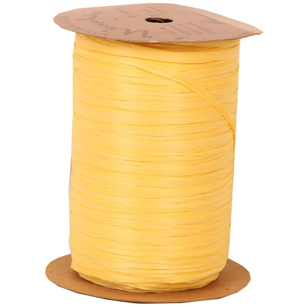 JAM Raffia Ribbon, 100 Yards, Yellow, 1/Pack