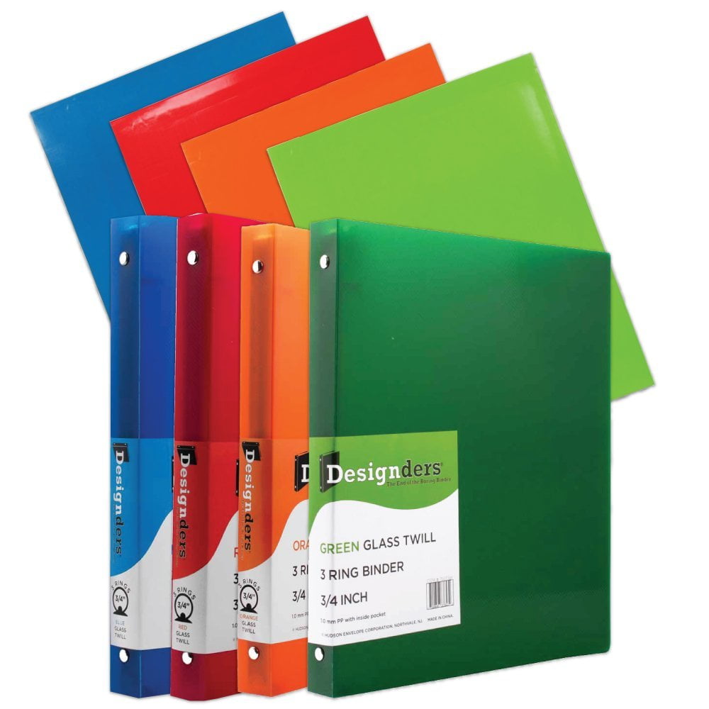 JAM School Assortment, Assorted Colors, 8/Pack, 4 Glossy Folders & 4 3/4 Inch Binders