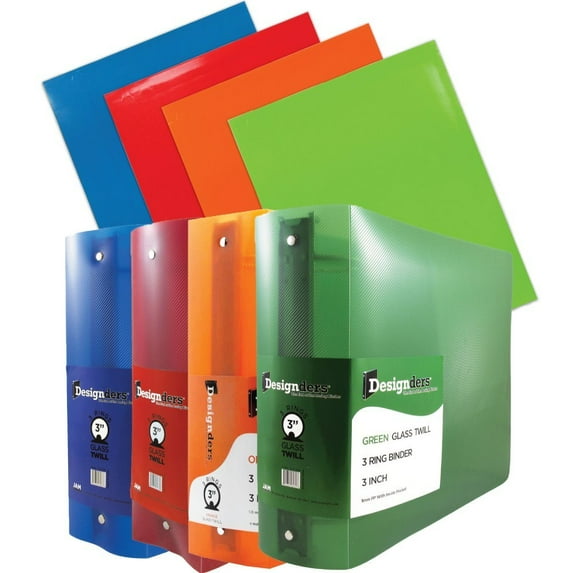 JAM School Assortment, Assorted Colors, 8/Pack, 4 Glossy Folders & 4 3 Inch Binders