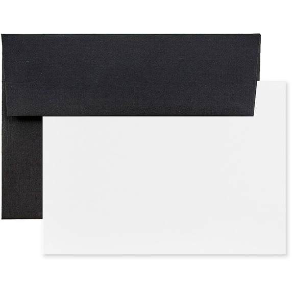 JAM Stationery Set, A2 Size, Black Linen, 25/Pack