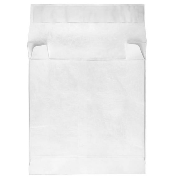 JAM Tyvek Expandable Booklet Envelopes with Peel & Seal Closure, 10 x 12 x 4, White, 250/Box