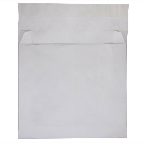 JAM Tyvek Expandable Booklet Envelopes with Peel & Seal Closure, 12 x 16 x 4, White, 100/Pack