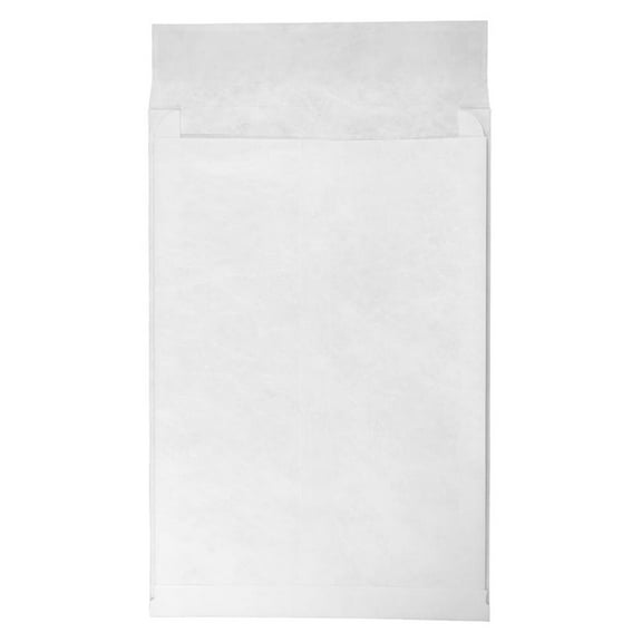 JAM Tyvek Expandable Open End Catalog Envelopes with Peel & Seal Closure, 12 x 16 x 2, White, 100/Pack