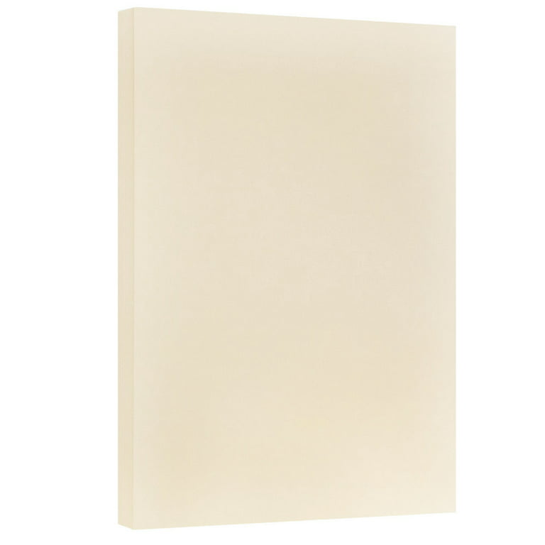 Jam Paper Vellum Bristol Tabloid Cardstock, 11 x 17, 67lb Ivory, 50 Sheets/Pack, White