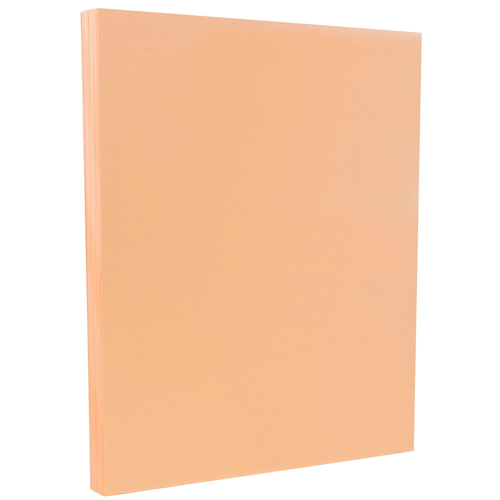 JAM Vellum Bristol Cardstock, 8.5x11, 50/Pack, 67lb Peach