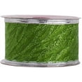 thumbnail image 1 of JAM Wire Edged Ribbon, 2 In x 3 Yards, 1/Pack, Green Wave Glitter, 1 of 2
