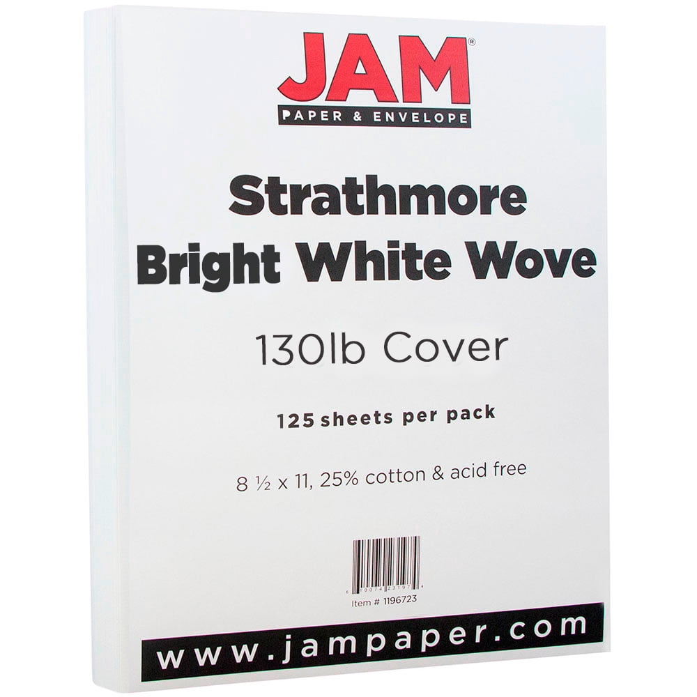 JAM Wove Cardstock, 8.5x11, 125/Pack, 130lb White