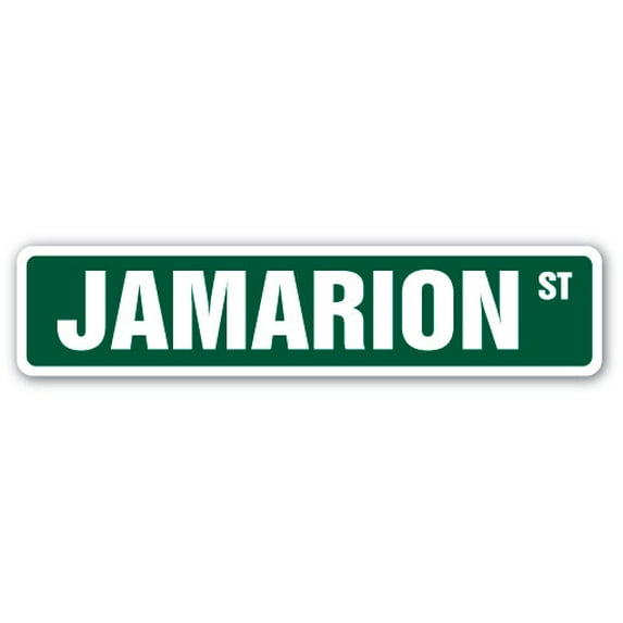 JAMARION Street Sign Childrens Name Room Sign | Indoor/Outdoor | 36" Wide