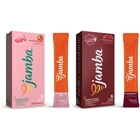 JAMBA Strawberries Wild & JAMBA Razzmatazz 6ct Singles To Go Drink Mix Sticks