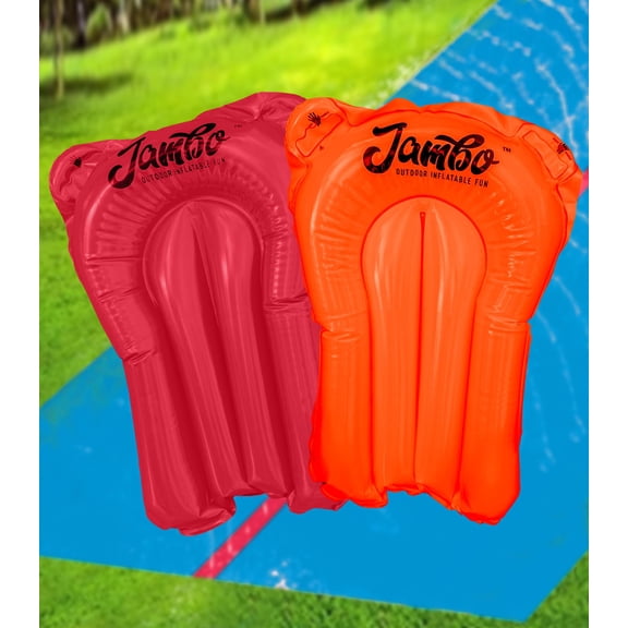 JAMBO 2-Pack Inflatable Body Boards for Water Slides & Pool