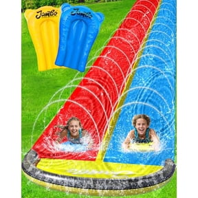 JAMBO 22.5ft Double Lane Slip Slide with 2 Body Boards