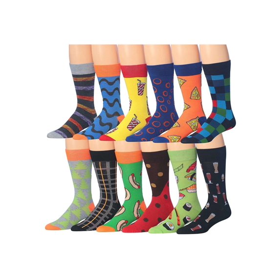 JAMES FIALLO 12-Pack Mens Fashion Socks – Comfortable & Stylish for Daily Wear