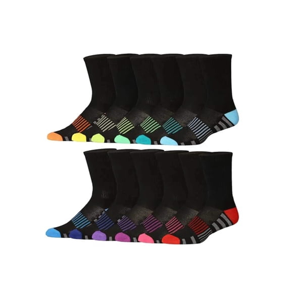 JAMES FIALLO Premium Sports Crew Socks Multi-Pack, Cushioned Comfort for Men (12 Pairs)