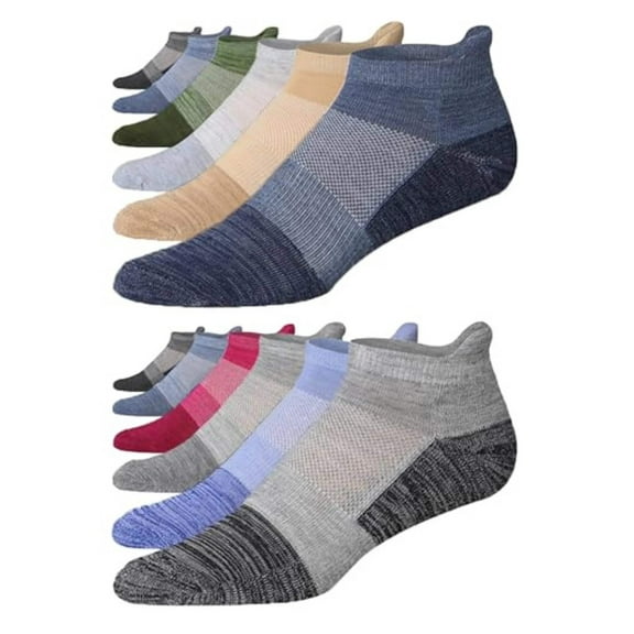 JAMES FIALLO Men's Moisture-Wicking Sports Ankle Socks for Men, Multipack (12 Pack)