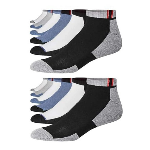 JAMES FIALLO Men's Moisture-Wicking Sports Ankle Socks for Men, Multipack (12 Pack)