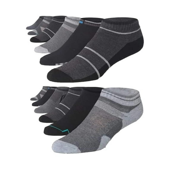 JAMES FIALLO Men's Moisture-Wicking Sports Ankle Socks for Men, Multipack (12 Pack)