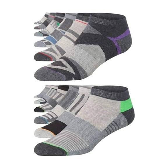 JAMES FIALLO Men's Athletic Performance Low Cut Socks, 12-Pack, Multiple Colors